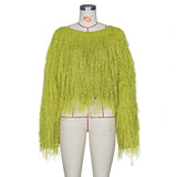 Diva tassel detail sequins oversize sweater top