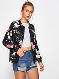 Floral passion bomber fashion jacket