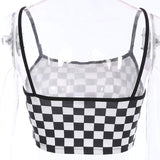 Checkered racing crop top