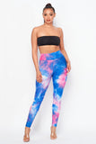 Stretch fitness casual workout tie dye high waist leggings