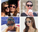 Heart style oversize retro pinup sunglasses