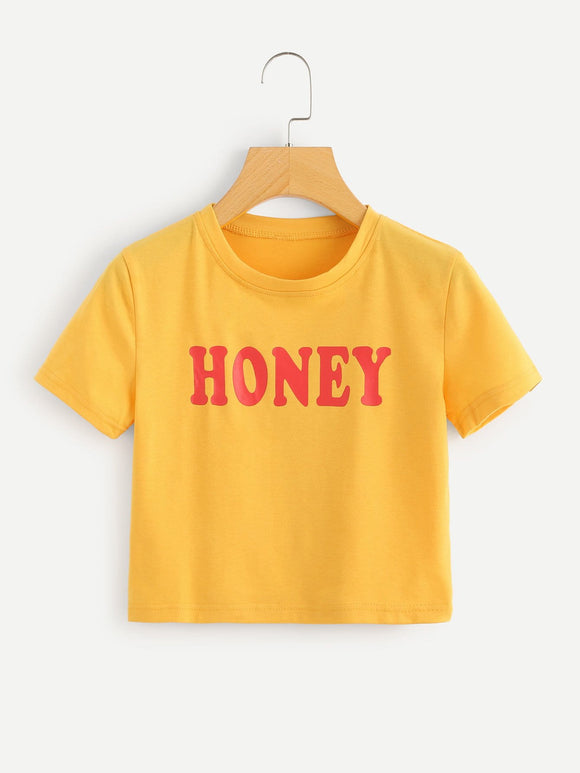 Honey printed crop top