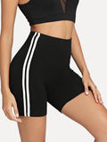 Trendy Side stripe biker shorts