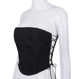 Lace up side corset crop top