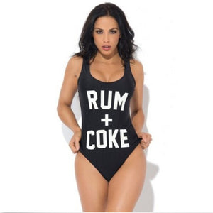 Rum and coke one piece bikini monokini swimsuit