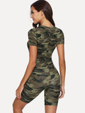 Style printed camo bodycon jumpsuit
