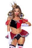 Sexy 3pcs Queen of hearts royal Halloween cosplay costume