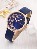 Luxury rhinestone Butterfly fashion watch bracelet set