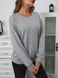 Women cutout back pullover sweatshirt