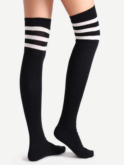 Knee high 3 stripe sports socks – Iconic Trendz Boutique