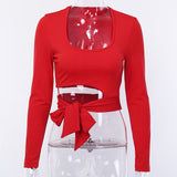 Ladies classic wrap up tie crop top