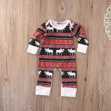 Moose Style Matching Christmas Family Pajamas Set Mom Dad Kids Sleepwear Nightwea