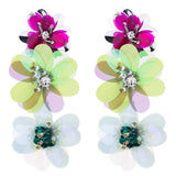 Floral drop statement earrings