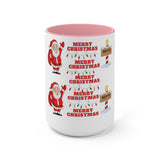 Santa clause and north pole Two-Tone Coffee Mugs, 15oz