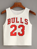 White Bulls 23 crop tank top