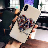 Luxury 3d Heart rhinestone bling phone case iphone