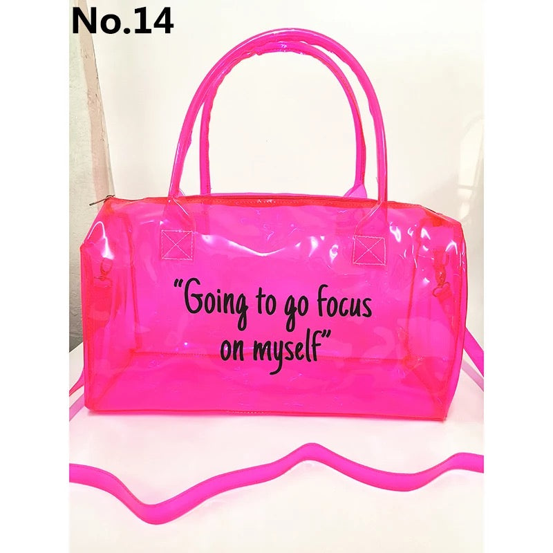Custom Letter Spinnanight Duffel Hoe Bags Women Wholesale 80 Gsm Thick Pvc  Spend The Night Bag Weekend Spend Da Night Bag 2023 - Buy Spinnanight