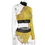 “Run the world” luxury choker one shoulder 2 piece bikini swimsuit set