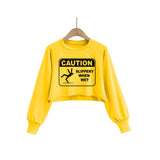 Graphic fashion comic crop Sweater top