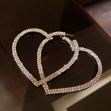 Luxury Diamond rhinestone bling Heart hoop earring