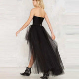 Ladies fashion tutu tulle mesh high low skirt