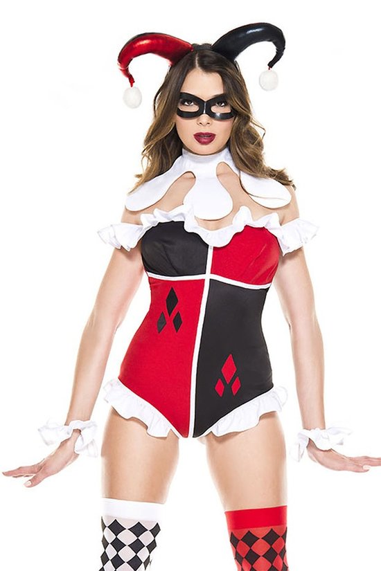 Harlequin jester halloween cosplay costume