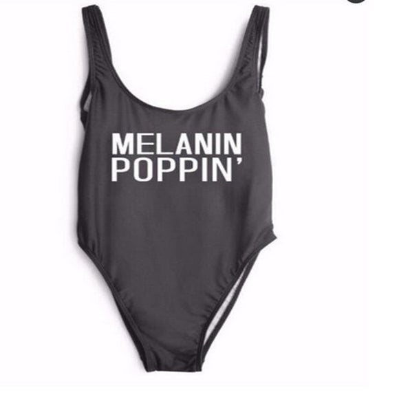 Melanin poppin one piece monokini swimsuit
