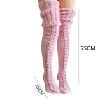 Over the knee warm winter knitted boots cuff socks