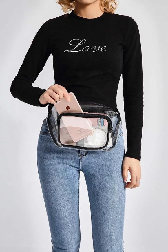 Clear transparent Fanny pack belt bag