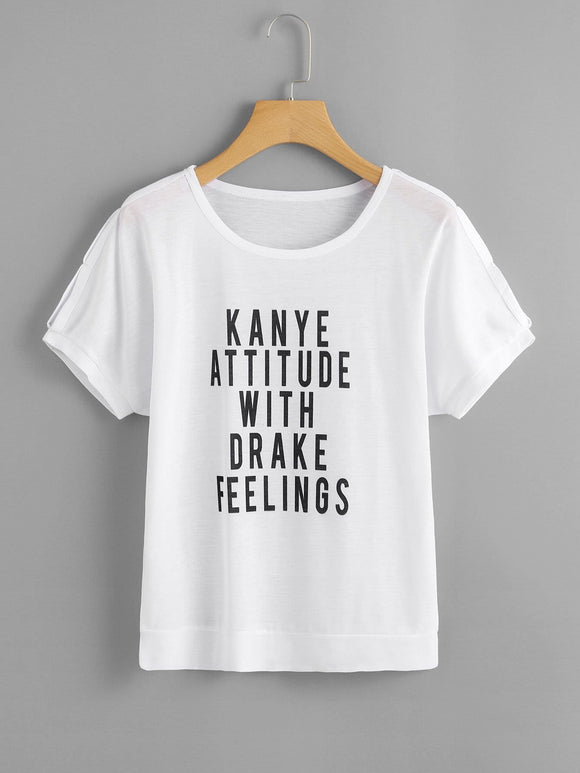 Kanye attitude with drake feeling tshirt