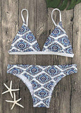 Triangle printed 2 piece bikini swimsuit