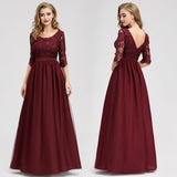 Ladies Lace Pretty A-Line Half Sleeve Sexy Elegant Evening Gowns dress