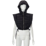 Classic Hooded Puffer crop vest jacket