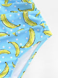 Cute high waist banana 2 piece swimsuit