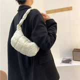 Classic nylon designer inspired puffer handbag