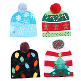 Light up Christmas beanie pom pom hat