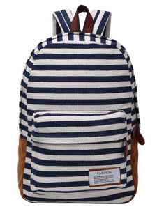 Stripe fashion school travel backpack