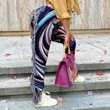 Tribal Swirl fringe detail joggers boho fashion pants