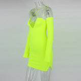 Pop candy neon off the shoulder bodycon dress