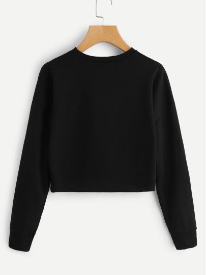 Girl Gang printed pullover crop sweatshirt – Iconic Trendz Boutique