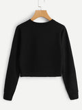 Girl Gang printed pullover crop sweatshirt
