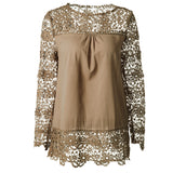 Crochet lace detail chiffon top