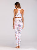 Floral 2 piece yoga fitness workout clothing set