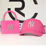 Luxury NY purse handbag and bucket hat set