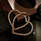 Luxury Diamond rhinestone bling Heart hoop earring