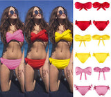 “Prize” bow detail 2 piece bikini swimsuit