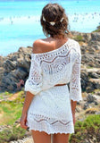 Boho Lovely lace detail belted swimsuit coverup dress