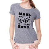 Mom Wife Boss arrow printed tshirt