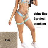 Nude glitter body fishnet carnival party costume pantyhose stockings