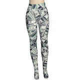 Ladies money print legging tights